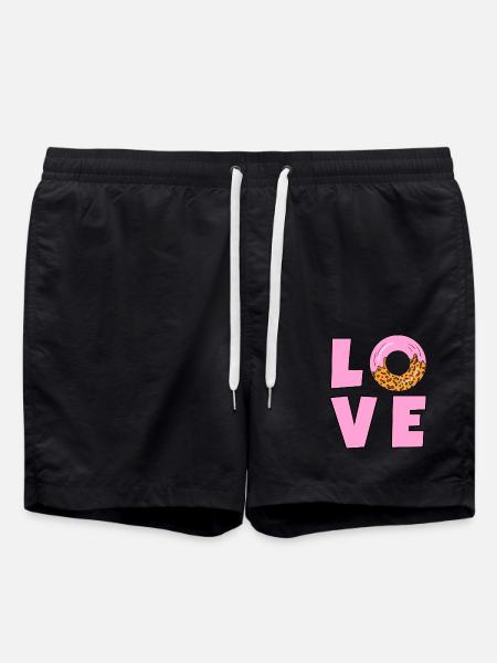 LOVE DONUTS - Swim Trunks - black