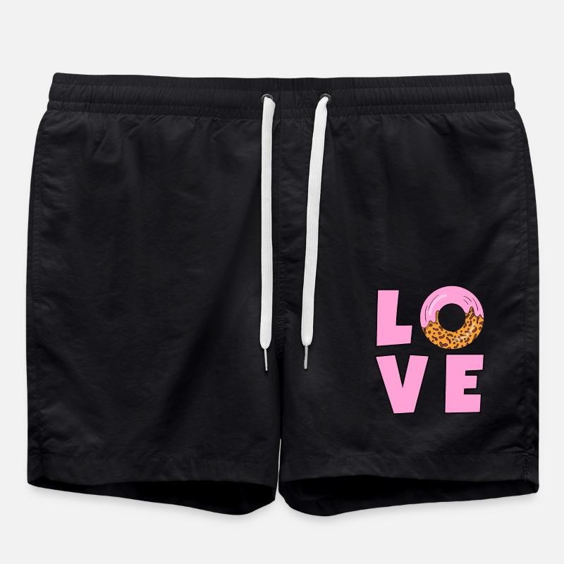 LOVE DONUTS - Swim Trunks - black