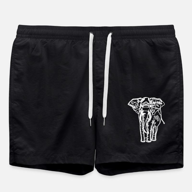 Dessin d’un éléphant - Short de bain - noir