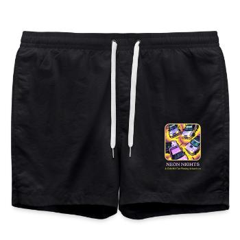 Neon Nights: A colorful car racing adventure - Swim Trunks - black - Front - AI Model Male 185 light (185cm)