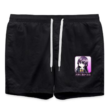 Le voyage de l’indifférence à l’amour : Tsundere - Short de bain - noir - Devant - AI Model Male 185 light (185cm)