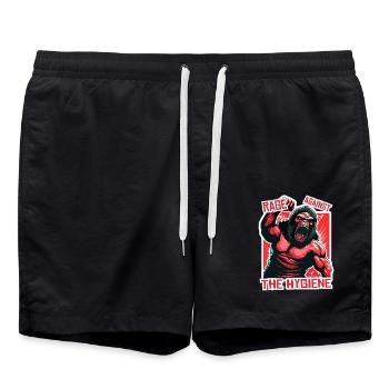 Rébellion des singes : colère contre l’hygiène - Short de bain - noir - Devant - AI Model Male 185 light (185cm)