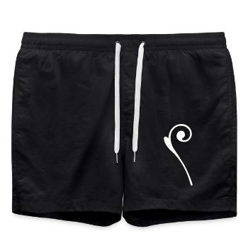 Baguette - Ornement - Blanc vectoriel - Short de bain - noir - Devant - AI Model Male 185 light (185cm)
