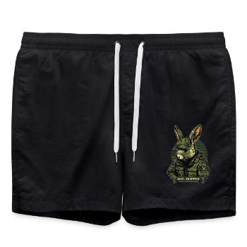 Hase militärischen Waldverteidigungskommandos - Badeshorts - Schwarz - Vorne - AI Model Male 185 light (185cm)