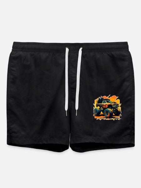 Monstertruck Wahnsinn - Badeshorts - Schwarz