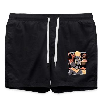 Chat Femme Et Sanctuaire Japonais Paysage - Short de bain - noir - Devant - AI Model Male 185 light (185cm)