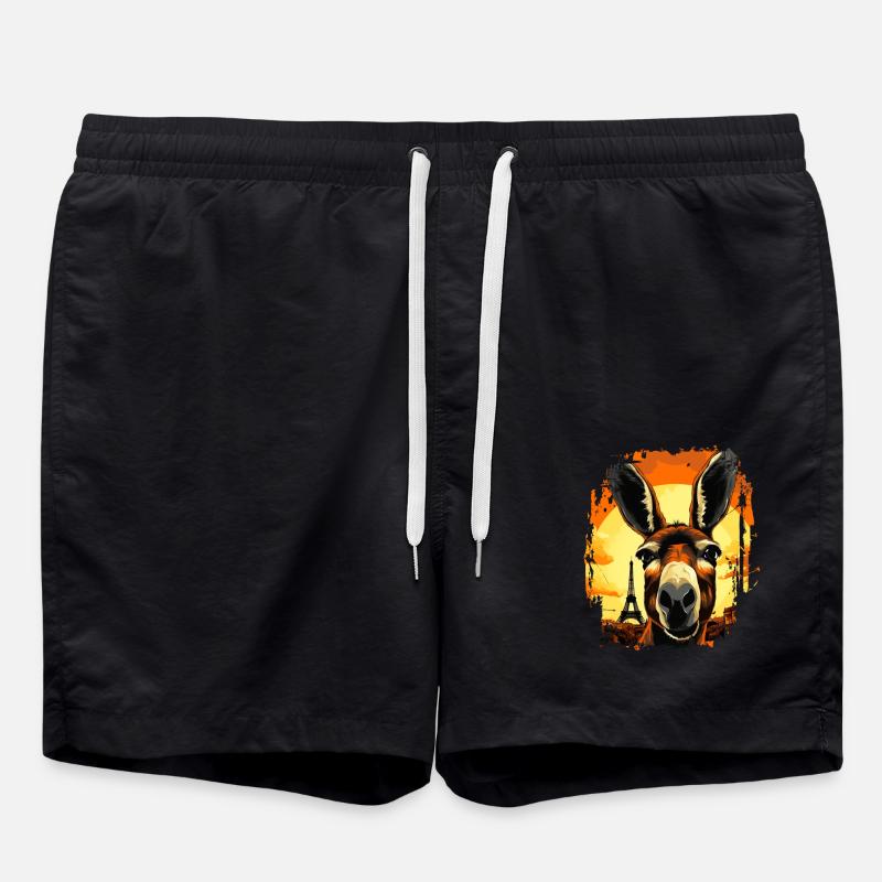 Ein Esel in Paris - Badeshorts - Schwarz