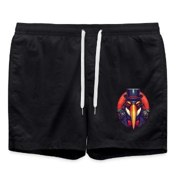 Kühler Gangster Pinguin - Badeshorts - Schwarz - Vorne - AI Model Male 185 light (185cm)
