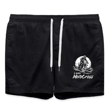 Ich liebe Motocross - Badeshorts - Schwarz - Vorne - AI Model Male 185 light (185cm)