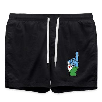 Drapeau de Djibouti numéro 1 - Short de bain - noir - Devant - AI Model Male 185 light (185cm)