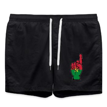 Drapeau du Burkina Faso numéro 1 - Short de bain - noir - Devant - AI Model Male 185 light (185cm)