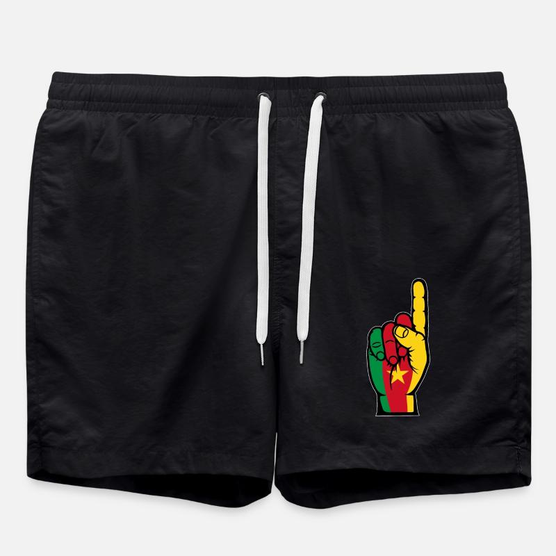 Cameroon Flag Number 1 - Swim Trunks - black