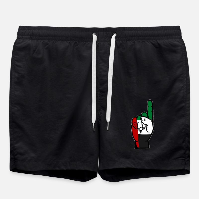 Vereinigte Arabische Emirate Flagge Nummer 1 - Badeshorts - Schwarz
