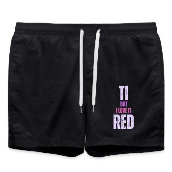 Parents' are tired - Swim Trunks - black - Front - AI Model Male 185 light (185cm)