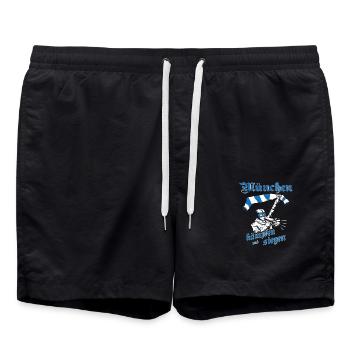 München I kämpfen und siegen No II - Badeshorts - Schwarz - Vorne - AI Model Male 185 light (185cm)