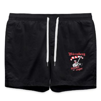 Nürnberg kämpfen und siegen No II - Badeshorts - Schwarz - Vorne - AI Model Male 185 light (185cm)