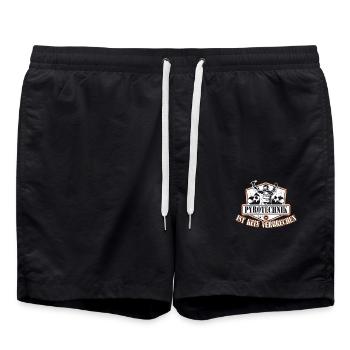 Pyrotechnik ist kein Verbrechen – Ultra Style - Badeshorts - Schwarz - Vorne - AI Model Male 185 light (185cm)