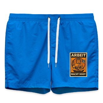 Arbeit macht doof Buddha - Badeshorts - Cobalt blue - Vorne