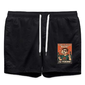Battez-vous pour votre droit de célébrer ! - Short de bain - noir - Devant - AI Model Male 185 light (185cm)