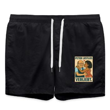 Peter Listless – in love and overwhelmed - Swim Trunks - black - Front - AI Model Male 185 light (185cm)