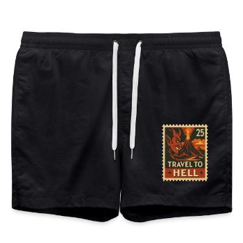 Voyage diabolique en enfer en timbre - Short de bain - noir - Devant - AI Model Male 185 light (185cm)