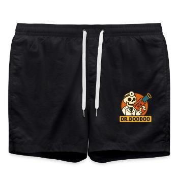 Lustiger Skelett Arzt mit Doodoo Kanone - Badeshorts - Schwarz - Vorne - AI Model Male 185 light (185cm)