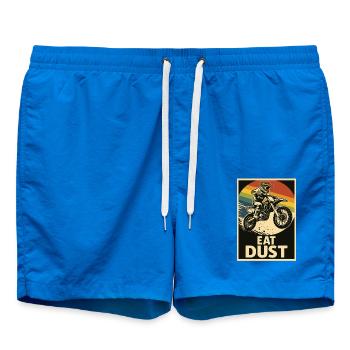 Motocross rider with saying Eat dust - Swim Trunks - cobalt blue - Front