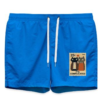 with a red heart - Swim Trunks - cobalt blue - Front