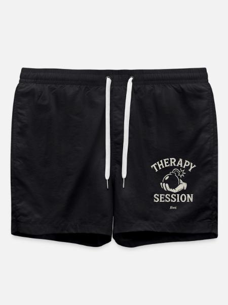 Hand holding therapy session bombshell - Swim Trunks - black