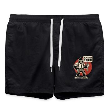 Gorille en colère avec pancarte « Vous avez été vendu » - Short de bain - noir - Devant - AI Model Male 185 light (185cm)