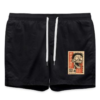 Tampon zombie avec décoration de texte japonais - Short de bain - noir - Devant - AI Model Male 185 light (185cm)
