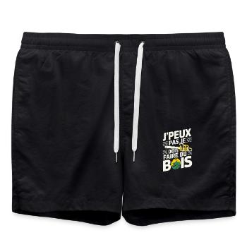 Je dois faire du bois - Short de bain - noir - Devant - AI Model Male 185 light (185cm)