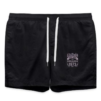 Legends were born in 1973 - Swim Trunks - black - Front - AI Model Male 185 light (185cm)