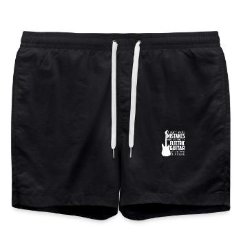 Vater mit E-Gitarre - Badeshorts - Schwarz - Vorne - AI Model Male 185 light (185cm)