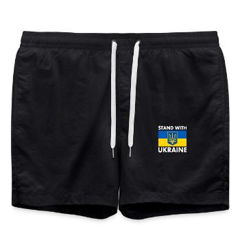 Stand with ukraine - Swim Trunks - black - Front - AI Model Male 185 light (185cm)