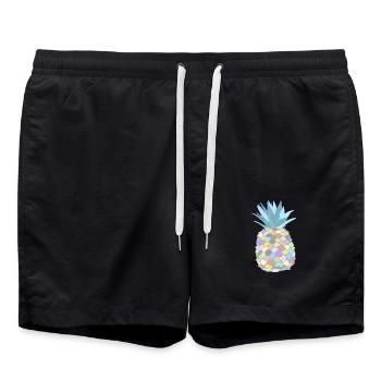 Ananas aux couleurs pastels - Short de bain - noir - Devant - AI Model Male 185 light (185cm)