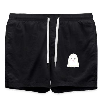 Kawaii Ghost Ghosts Halloween Halloween Costume - Swim Trunks - black - Front - AI Model Male 185 light (185cm)