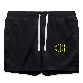 36 Number Leotard - Swim Trunks - black - Front - AI Model Male 185 light (185cm)
