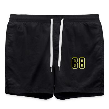 68 Zahl Trikot - Badeshorts - Schwarz - Vorne - AI Model Male 185 light (185cm)