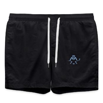 Minimalist Bulldogs Ice Hockey Silhouette - Swim Trunks - black - Front - AI Model Male 185 light (185cm)
