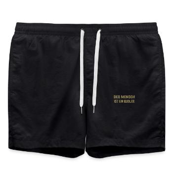 Der Mensch ist ein Rudeltier - Gemeinschaftsgeist - Badeshorts - Schwarz - Vorne - AI Model Male 185 light (185cm)