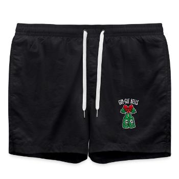 Gin-Gle Glocken klingeln Wortspiel Weihnachtstrinkfest - Badeshorts - Schwarz - Vorne - AI Model Male 185 light (185cm)