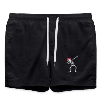 Santa dab / dabbing skeleton - Badeshorts - Schwarz - Vorne - AI Model Male 185 light (185cm)