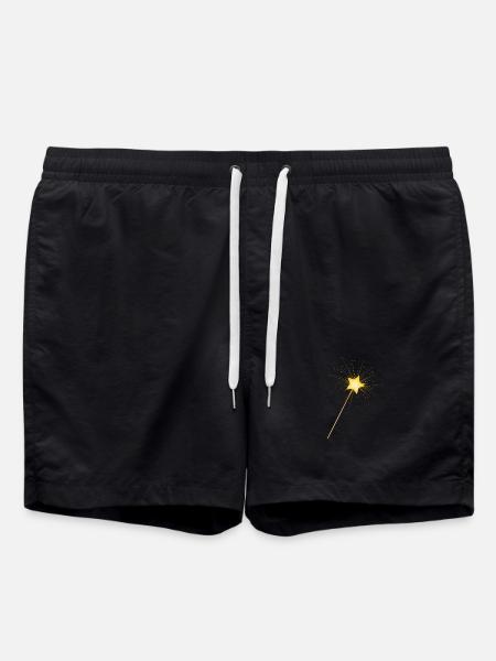 goldener Sternen Zauberstab für Feen zum zaubern - Badeshorts - Schwarz