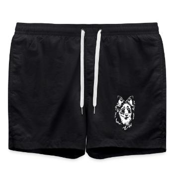 Gelbbacke Kopf "Black Editition" - Badeshorts - Schwarz - Vorne - AI Model Male 185 light (185cm)