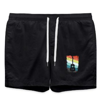 Gitarre - Badeshorts - Schwarz - Vorne - AI Model Male 185 light (185cm)