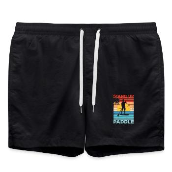 Stand Up Paddle SUP Couché de soleil Cadeau Paddle - Short de bain - noir - Devant - AI Model Male 185 light (185cm)