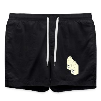 tetrapack milk - Swim Trunks - black - Front - AI Model Male 185 light (185cm)