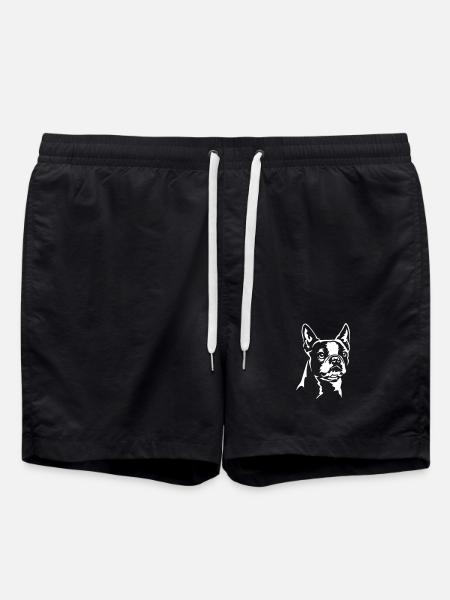 Boston Terrier Head "Black Edition" - Swim Trunks - black