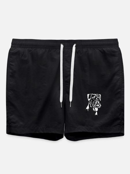 Airedale Terrier Head "Black Edition" - Swim Trunks - black